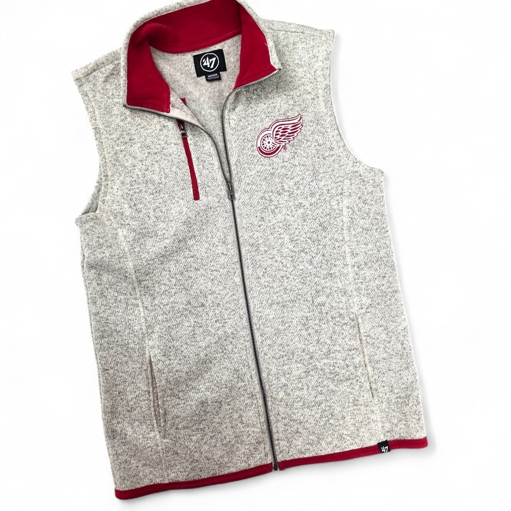 NHL Detroit Red Wings Official Licensed Vest 47 Brand Jacket Full Zip Medium